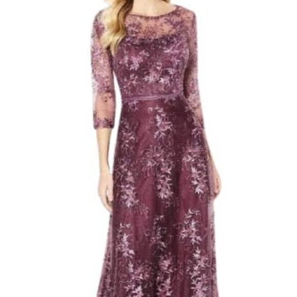 NWT Mon Cheri 118682 Beaded Mother of the Bride Dress Plum Size 6 - Picture 1 of 6